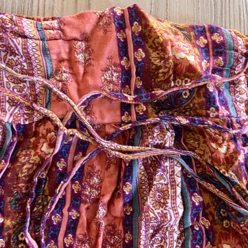 Earthbound Floral Bohemian Maxi Skirt - Multicolor hippie boho size small